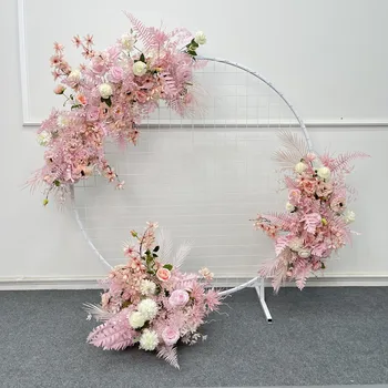 Casamento personalizado arco decoração de casamento floral adereços artificial crescente flor linha flor decoração de bola