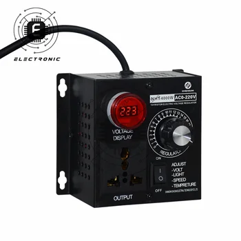 Regulador de tensão 220V AC 4000W Portátil Velocidade da Luz de Temperatura Tensão Adjuatable Dimmer Compacto Variável Tensão, Controlador de