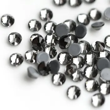 SS16 SS20 SS30 Cinza/Preto Diamante Hot-fix Strass Cristal de Ferro Em Strass Para a Roupa de Casamento Decoração