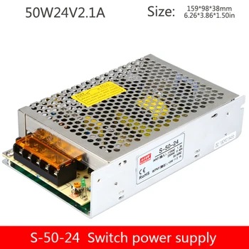Fonte de alimentação de comutação S-50-transformador de 24V DC de saída 24V2.1A12V4.2A5V10A de cobre do transformador