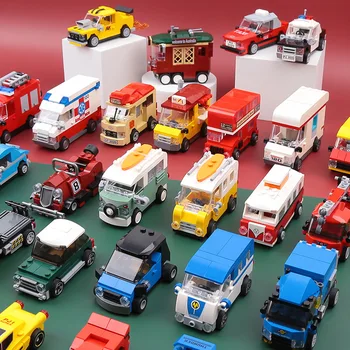 Técnicas compatíveis com Carros da Cidade os Blocos de Brinquedos para Meninos Meninas Coleção MOC Puxar de Volta Caminhões Veículos Tijolos para Crianças, Presente de Aniversário