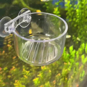 Aquário Decoração de Suspensão para o Alimentador de Peixes de Aquário de Peixes Mini Cristal Acrílico Vidro Pote de Caixa de Água Plantio do Copo do Cilindro de Alimentação