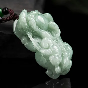 Mai Chuang/ Jade Overlord Pixiu Colar Pingente Mão Esculpida Moda Elegante Personalidade Jóias, Homens e Mulheres, Casal de Presente