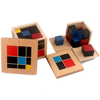Montessori Aritmética Algébrica Binomial Cubo Trinomial Cubo de Madeira de Brinquedos de Matemática Materiais para o ensino básico de Madeira de Matemática Brinquedos