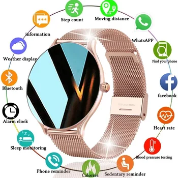 LIGE Mulheres Inteligentes Ver Mulher Moda Relógio de frequência Cardíaca de Suspensão de Monitoramento Para Android IOS 2022 Novo Impermeável Senhoras Smartwatch+Caixa