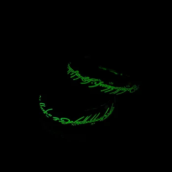 Titânio Aço Luminoso Homens Anéis de Poder Anel de aço Inoxidável da Cor do Ouro Jóias de Moda do anel Filme Atacado