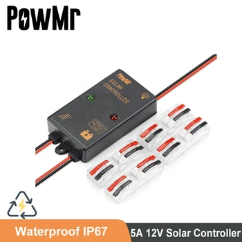 Novo 5A 12V Impermeável Controlador de Carga IP67 para Pequenas Solar de Uso Doméstico Tamanho Mini Controlador de Carga Solar Carga de Trabalho de 24 horas