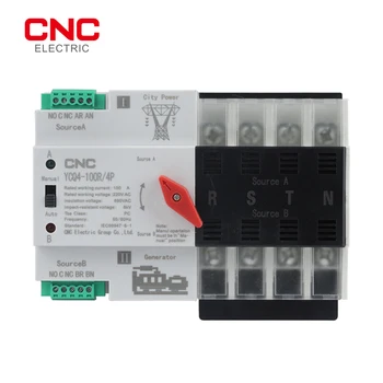 CNC YCQ4-100R/4P 50/60Hz Alimentação Dupla chave de Transferência Automática 63A 100A Família de Alimentação de Interruptor de Transferência