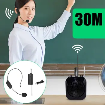 Handheld Microfone de Fone de ouvido sem Fios Multifunção Desgaste da Cabeça de microfone Sistemas de 30M para o Telefone Portátil de Guias de turismo de Fala