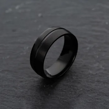 Moda Simples de Aço Inoxidável, Anéis para Homens de Preto Fosco Superfície da personalidade Personalidade Pendulares Jóias Frete Grátis