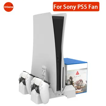 Playstation 5 Ventilador do Carrinho Com 2 Controlador de Carregador Rápido 2 Ventilador de Refrigeração 12Games Slots Para Sony PS5 Digital Editions Acessórios