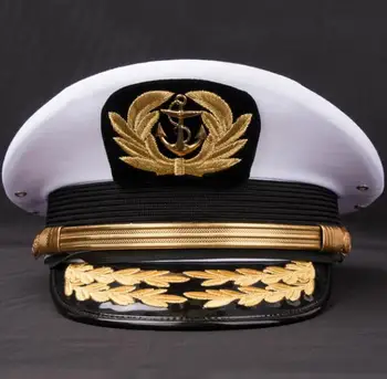 Navegador Da Marinha Boné Bordado Chapéu De Capitão Marinheiro Homens Oficial Militar