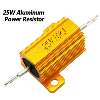 25W de Alumínio de Power Metal Shell Caso Bobinadas Resistor 0.01 ~ 30K 1 2 3 5 6 8 10 20 100 150 200 300 500 1K 10K ohm Igmopnrq RX24