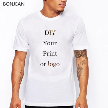 Personalizado de Impressão de T-Shirt para Homens DIY Seu gosto Foto ou Logotipo Superior Branca de Camisetas T-shirt Personalizada Uniforme da Empresa Equipe tshirt