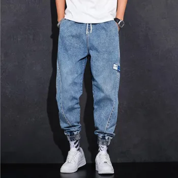 Novo Streetwear Hip Hop Carga 2022 Mens de Calças Jeans de Cintura Elástica de Calças de Harém de Homens Corredores de Jeans do Outono e a Primavera os Homens Calças