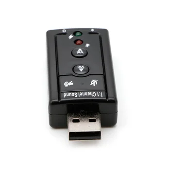 BGEKTOTH USB 2.0 3D Virtual de Áudio da Placa de Som Placa de Som Portátil do Controlador Para o PC Portátil Preto