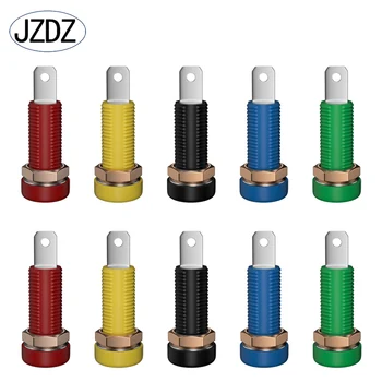 JZDZ 10pcs 4mm de Banana Soquete de Ligação Porca Plug Banana Jack Conector Elétrico do Terminal de Teste de Furo de Peças DIY Ferramentas J. 40015