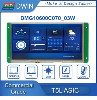 DWIN de 7 Polegadas Arduino e PLC Monitor LCD,1024*600 Resolução HMI UART Apresentar Conectar A Mega Nano Módulo de LCM DMG10600C070_03W