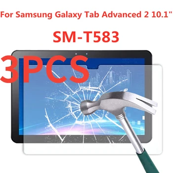 3PCS 9H Vidro Temperado Protetor de Tela Para Samsung Galaxy Tab Advanced 2 de 10,1 Polegadas SM-T583 Anti impressão digital HD Película Protetora
