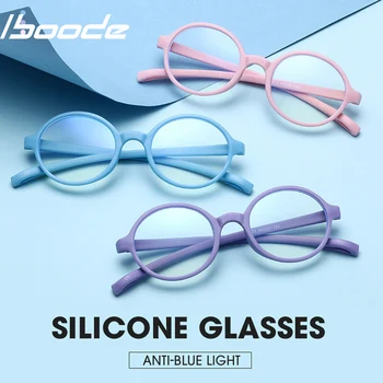 Iboode crianças Anti-Luz azul de Silicone, Óculos de Marca Crianças Macio Armação de Óculos de proteção Simples Óculos de bebê Olho Armação de Óculos da Moda de 2020