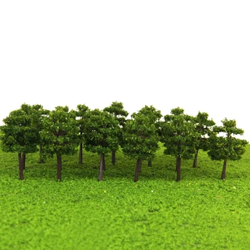 40Pcs 1/250 Modelo de Árvores de Verde Profundo, para N Escala estrada de ferro de Arquitetura de Construção do Parque Jardim Quintal Layout de Estrada, 50mm