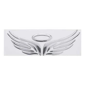 3D Chrome asas de Anjo Adesivo Decalque Auto Carro Decalque Emblema Decoração Cor de Prata