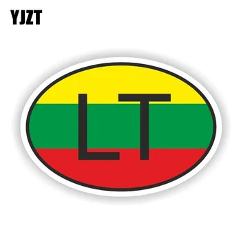 YJZT 10.4 CM*6,9 CM Engraçado Lituânia LT País Pequeno Código Decal Adesivo de Carro Acessórios 6-0228