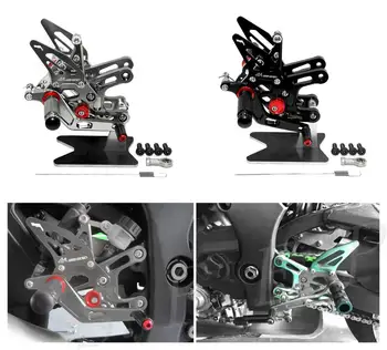 CNC Ajustável Rearsets apoios para os pés Descanso para os Pés de Pinos Definido Para a Kawasaki ZX10R 2016 2017 2018 2019 2020