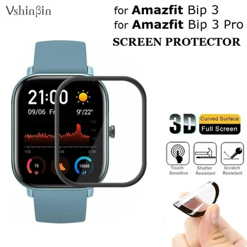 100PCS 3D Suave Protetor de Tela para Amazfit BIP 3 Pro Smart Watch Completa Cobertura à prova de arranhões Película Protetora para Amazfit BIP3