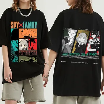Anime Spy X Família T-Shirt Anya Falsário Algodão Casual T-shirt de Verão, Moda Casual Homens Hip Hop de Manga Curta Oversized T-shirts