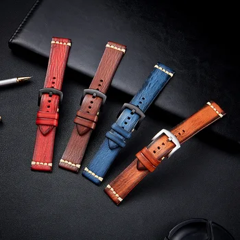 Relógio de couro pulseira de Couro watchbands 20mm 22mm 24mm pulseiras de Mão-lustrado personalidade correia UTAI, G19