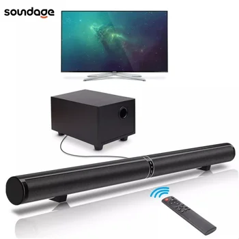 Soundgae 65W TV Barras de Som Home Theater Soundbar Separáveis Bluetooth 5.0 alto-Falantes Eco na Parede do Bar Com Subwoofer Bass Boost