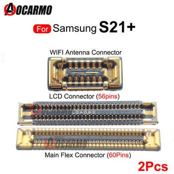 2Pcs Para Samsung Galaxy S21Plus S21+ 56/60Pins LCD FPC Plug Placa Principal placa principal Flex Conector de Sinal wi-FI Conector de Antena