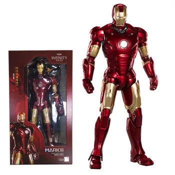 ZD 1/5 Homem de Ferro 36cm MK3 Original Marvel Legends Iluminação LED 10º Aniversário do Memorial Recolher Tony Stark Modelo de Figura de Ação