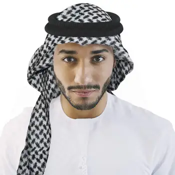 Árabe Kafiya Keffiyeh árabe Muçulmano Lenço de Cabeça, para homens com Aqel Corda