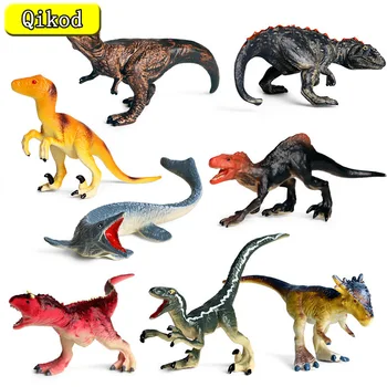 8Pcs/set Jurassic Mini-Dinossauro Modelo de Brinquedos Tiranossauro Cabeça Inchada Dragão PVC Boneca Crianças de Coleta de Brinquedo Presentes