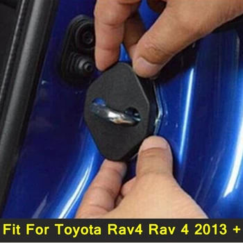 Preto Interior Modificado Acessórios De Ajuste Para O Rav 4 Toyota Rav4 2013 2014 2015 Porta Do Bloqueio Do Protetor De Cobrir A Fivela De 4 Peças / Set