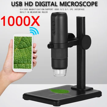 1000X Zoom sem Fio wi-FI HD Crianças Profissional de Eletrônica Digital USB Microscópio 8 Led Para Telefone Celular PC Moeda de Solda
