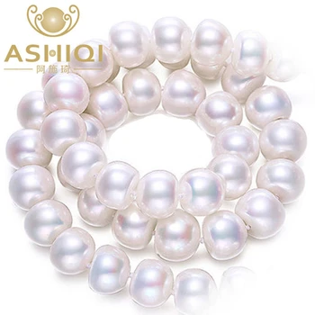 ASHIQI 100% Natural Branco Colares de Pérola de água Doce para as mulheres, presente , Real, Pérola jóias