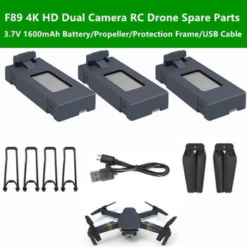 F89 4K HD, Câmera Dupla RC Drone de peças de Reposição 3,7 V 1600mAh Bateria/Hélice/Protecção de Quadro/Cabo USB Para F89 RC Quadcopter Brinquedo