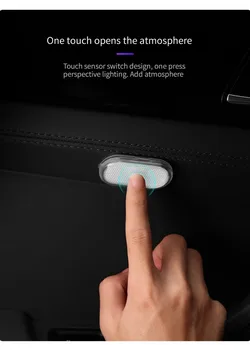 Carro Atmosfera Lâmpada de Carro Toque de Detecção de Carregamento Usb de Iluminação, Lâmpada de Leitura LED Carro Para Decorar o Ambiente da Lâmpada LED de Luzes Para Carro