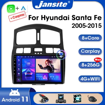Jansite 2 Din Android 11 de som do Carro Rádio Para Hyundai Clássico de Santa Fe 2005-2015 Multimídia Vídeo Player Carplay Auto de Áudio do DVD