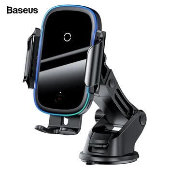 Baseus 15W sem Fio de Carregador de Carro para o IPhone 11 Pro Samsaung Rápido Carregamento sem Fio Infravermelho Inteligente Qi Carregador sem Fio
