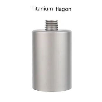 O piquenique exterior frasco de liga de titânio ultra-leve cilíndrica da garrafa de vinho portátil recipiente de líquido de titânio