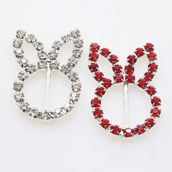 Moda 10pc Colorido orelhas de Coelho de Strass, Fivelas de Diamante Convidados para a Decoração do Casamento da Fita deslizante Enfeites de Cabelo de DIY