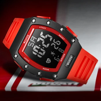 Relógio Masculino dos Homens Relógios de alto Luxo da Marca Relógio do Esporte Digital Para os Homens Waterproof o Militar relógio de Pulso de Homem Vermelho reloj hombre