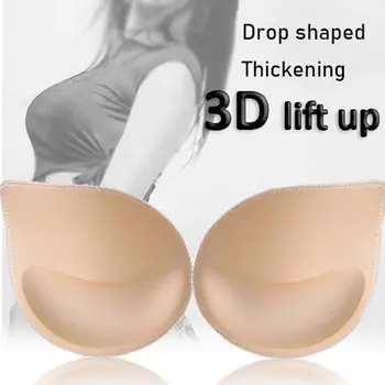 3D Push-Up Bra Almofadas de Biquíni Inserir Almofada de Peito Pequeno Elevador do Peito Mulheres de Verão Insere Esponja Maiô Sutiã Almofadas do Peito Copa do Bra