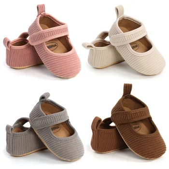 Bebê recém-nascido Sapatos de Veludo Arco-nó da Criança Sola de Borracha Anti-derrapante Primeiro Walkers do Bebê Menino Menina Infantil Mocassins Princesa Sapatos