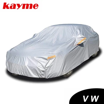 Kayme de alumínio Impermeável do carro cobre super proteção contra o sol, poeira, Chuva tampa do carro universal auto suv de proteção para a Volkswagen