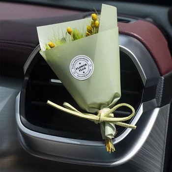 Criatividade Flores Secas Buquê De Carro Perfume De Ventilação De Ar Clip Mini Buquê Eterna Flor Acessórios Do Carro Do Interior De Mulher, Ornamento